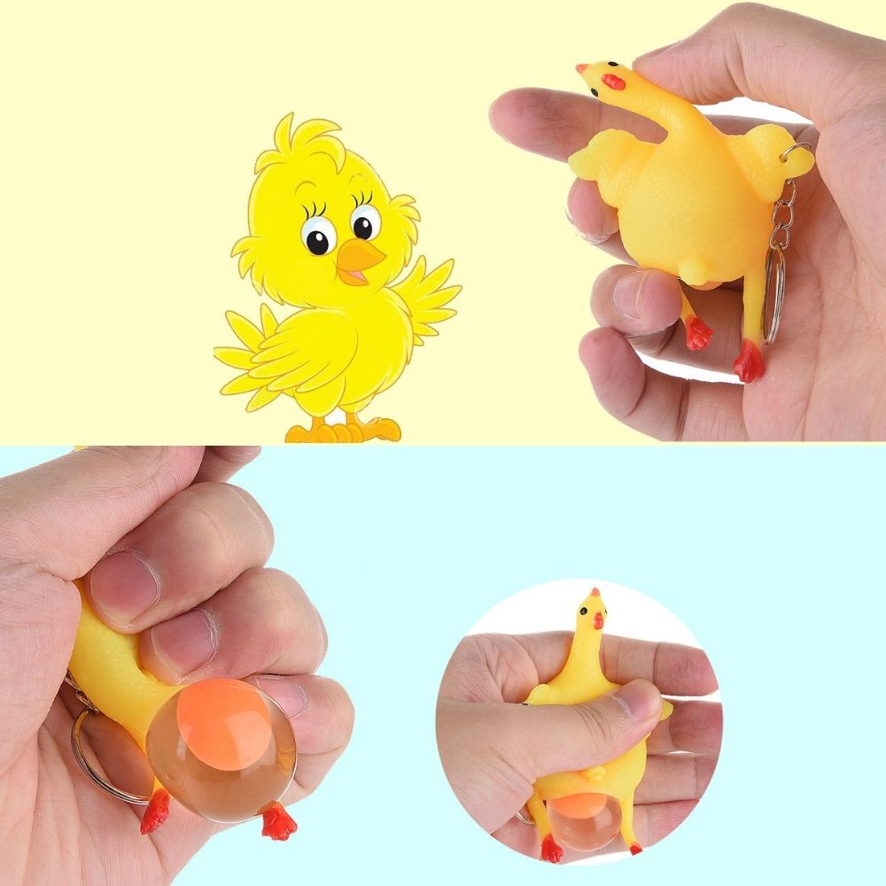 1 Móc Khóa Quả Trứng Mềm Mại Chống Nén Vui Nhộn Cho Bé