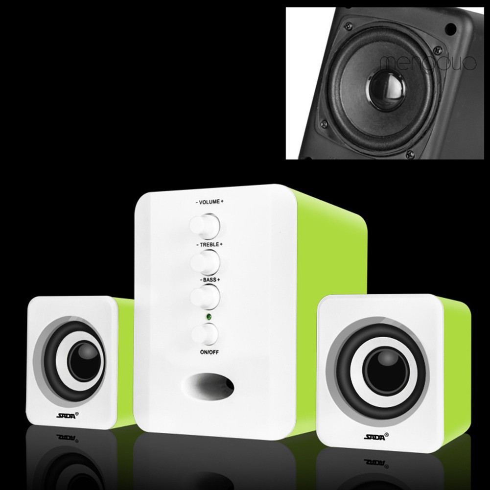 Set 3 Loa Subwoofer Có Dây Usb 2.1 Dành Cho Máy Tính