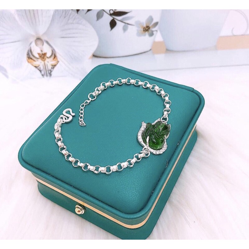 Lắc tay mặt đính đá hồ ly phong thủy - TRANG SỨC BẠC