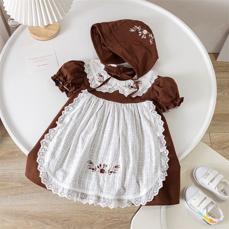 Girls' embroidered dress children's casual sweet princess dress 2022 summer new western style baby vest dress 18PL