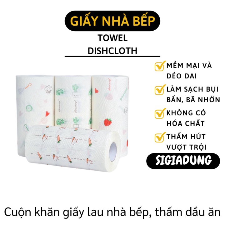 [SGD] Giấy Nhà Bếp Thấm Dầu - Cuộn Khăn Giấy Thấm Dầu Mỡ, Nước 2 Lớp Hình Củ Quả 8672