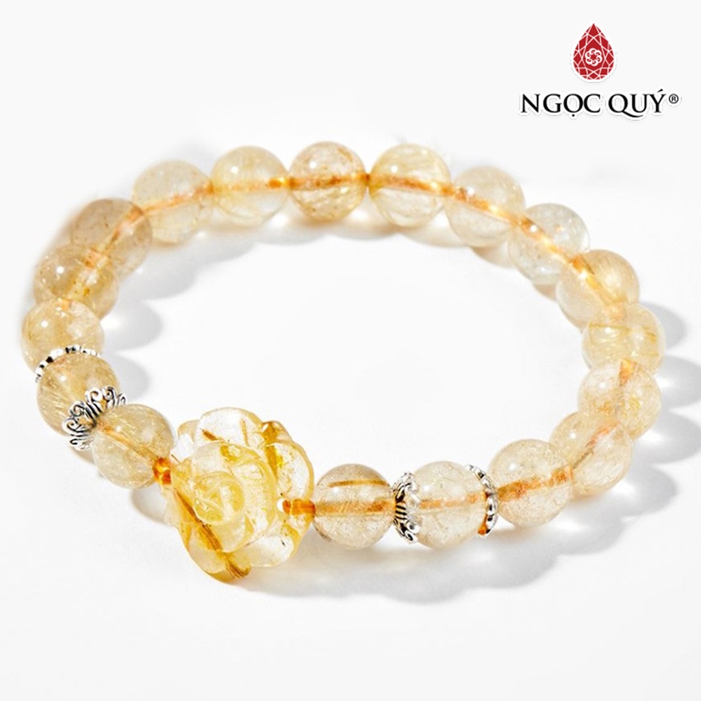 Vòng tay TA tóc vàng hoa mẫu đơn - Ngọc Quý