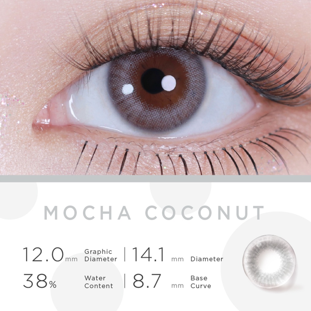 Set 2 kính áp tròng có màu Moody Quarterly MOCHA COCONUT 14.1mm bộ sưu tập Eyespresso