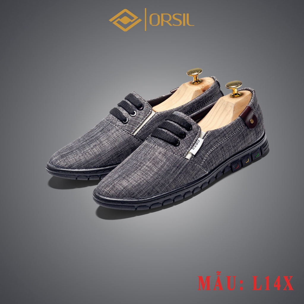 Giày lười nam vải jean ORSIL màu xanh cá tính - L13 | BigBuy360 - bigbuy360.vn