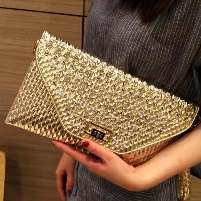 Túi nữ cầm tay dự tiệc đính đá lấp lánh sang chảnh sang trọng xinh xắn dễ thương độc đáo mẫu mới