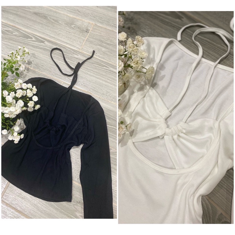 Áo Croptop Tay Dài Thiết Kế Phong Cách Hàn Quốc Thời Trang Quyến Rũ