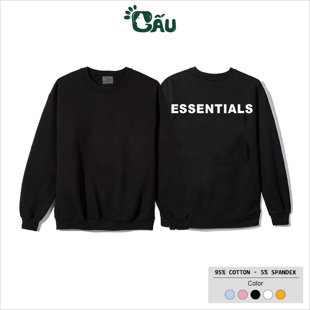 Áo sweater Men194 vải thu đông co dãn, dày dặn mềm mịn form rộng phong cách Unisex - Ess