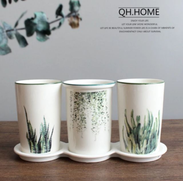 ORDER Set 3 cốc đựng kem đánh răng, bàn chải đánh răng | BigBuy360 - bigbuy360.vn