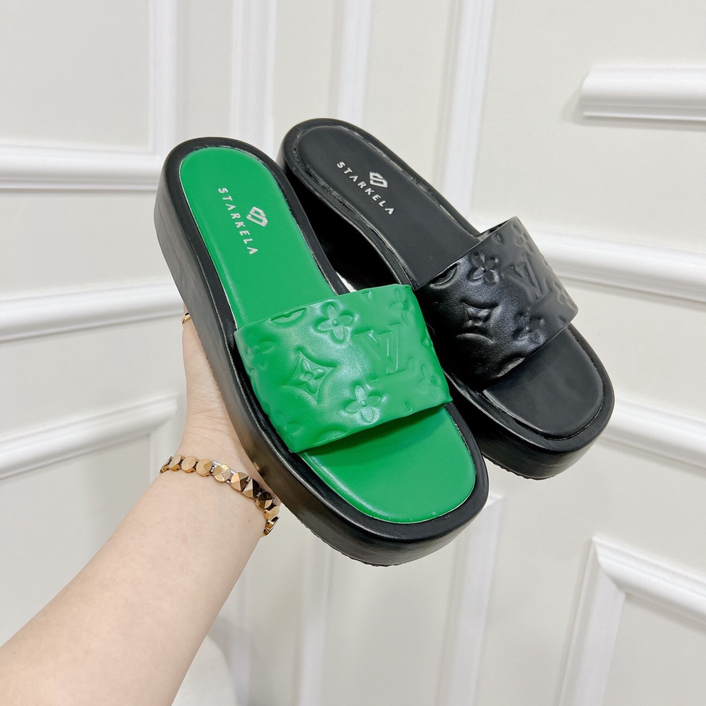 Dép đế xuồng 3p in nhiệt đế bọc cao cấp chất da dày dặn đi vào thoải mái - Chị Chảnh Store