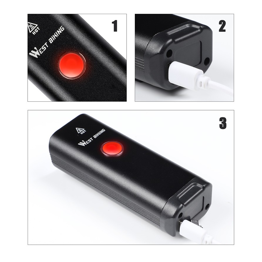 Đèn WEST BIKING Sạc USB 350 Lumen Dành Cho Xe Đạp