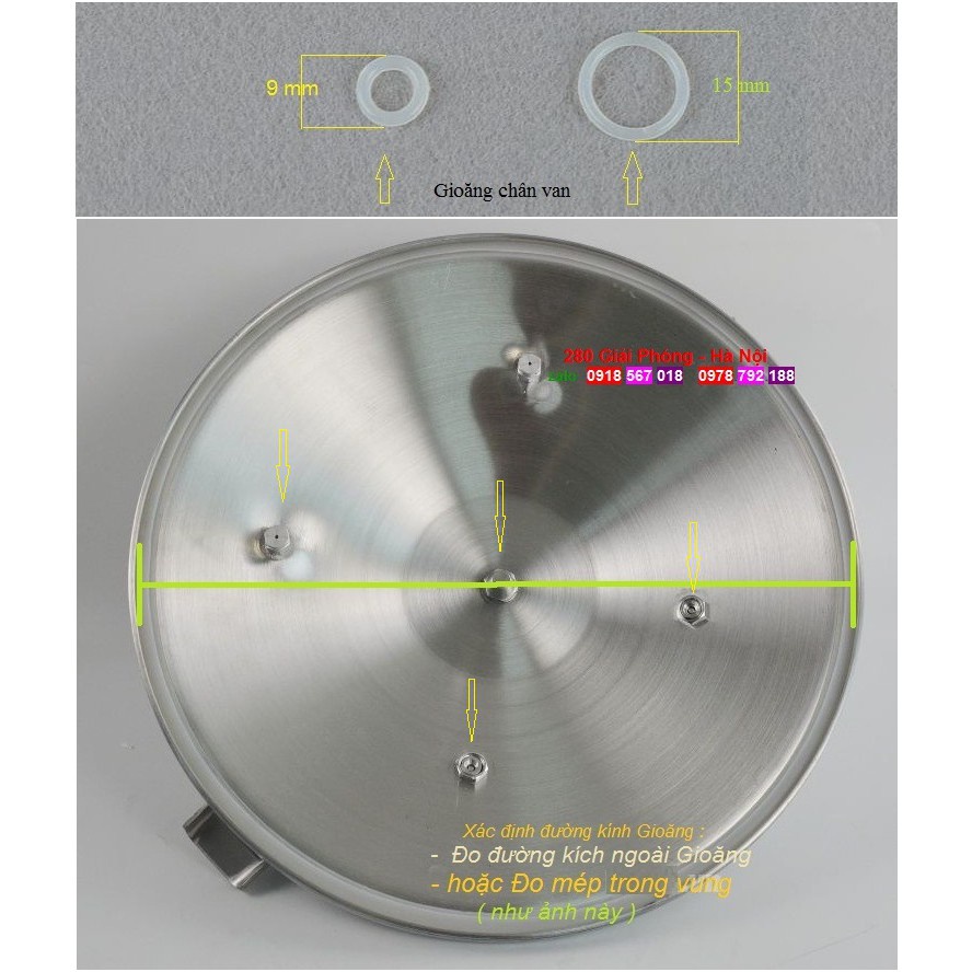 Gioăng tròn đặc nồi áp suất 2 quai gas Supor, Sunhouse -phukiendemhoi