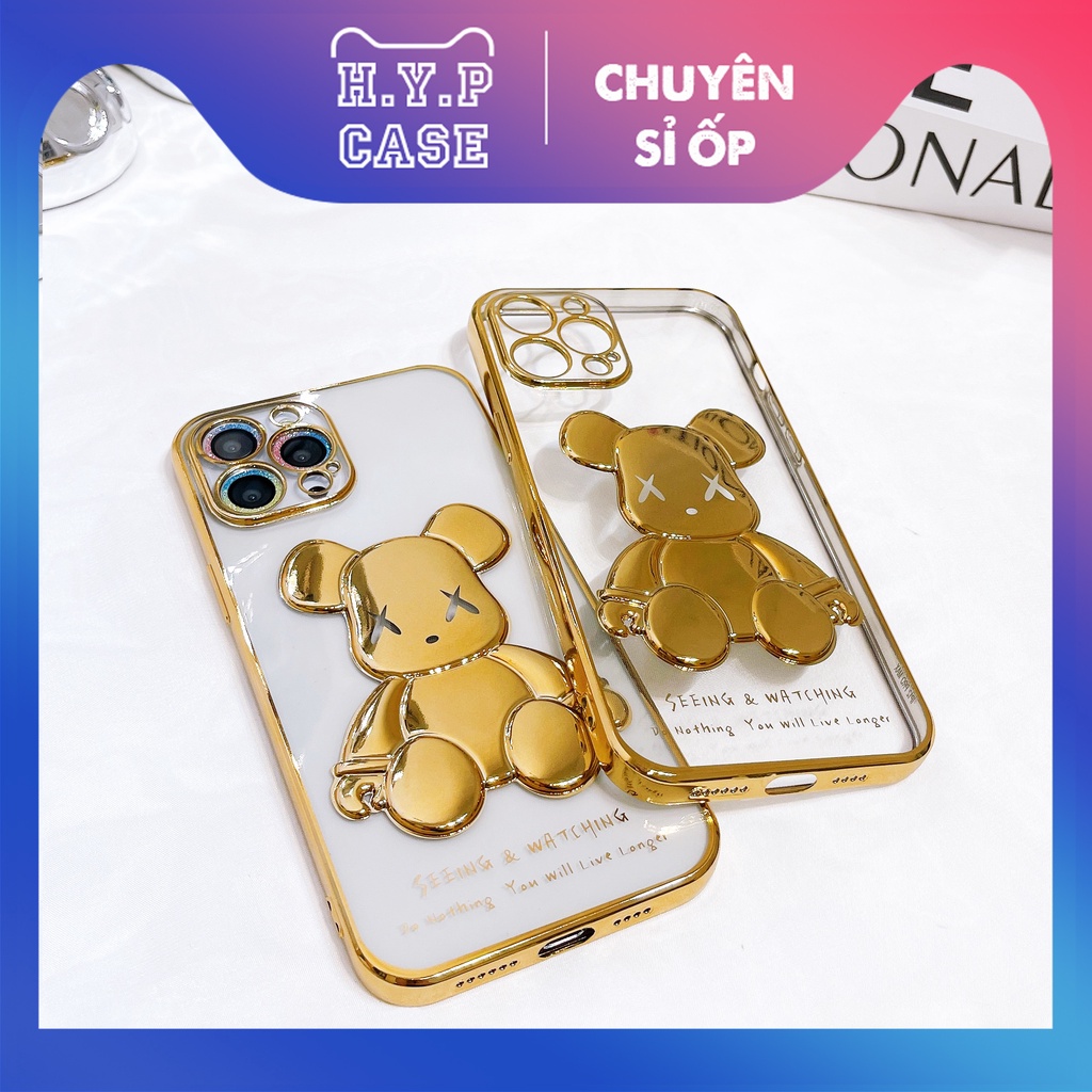 Ốp Lưng Iphone KAWS Màu Gold Hình Nổi 3D Viền Si Cạnh Vuông Full Viền Full Đáy (02) | BigBuy360 - bigbuy360.vn