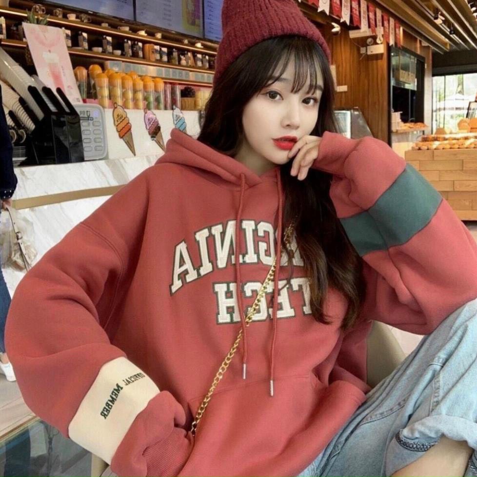 Áo hoodie nỉ loại 1 có nón, in chữ Virginia.Tech. Chất dày dặn cực xịn