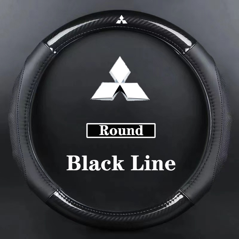 Vỏ bọc vô lăng bằng da sợi carbon cao cấp cho xe hơi Mitsubishi Asx Triton Attrage Mirage Xpander Grandis Montero