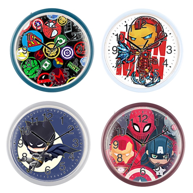 Đồng hồ treo tường siêu anh hùng DHTI15 cute dễ thương 13 đến15cm
