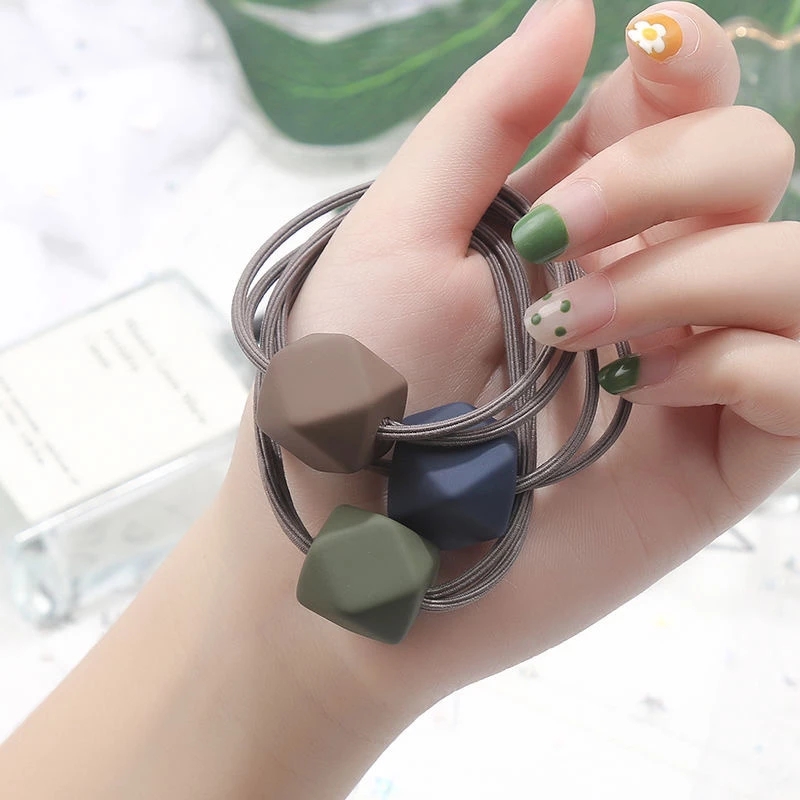 Dây Buộc Tóc Hình Vuông Bằng Cao Su Đàn Hồi Phong Cách Hàn Quốc