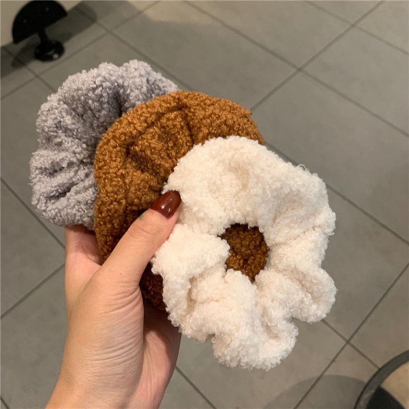 Dây Buộc Tóc Lông Cừu Thiết Kế Đơn Giản Phong Cách Hàn Quốc Mới