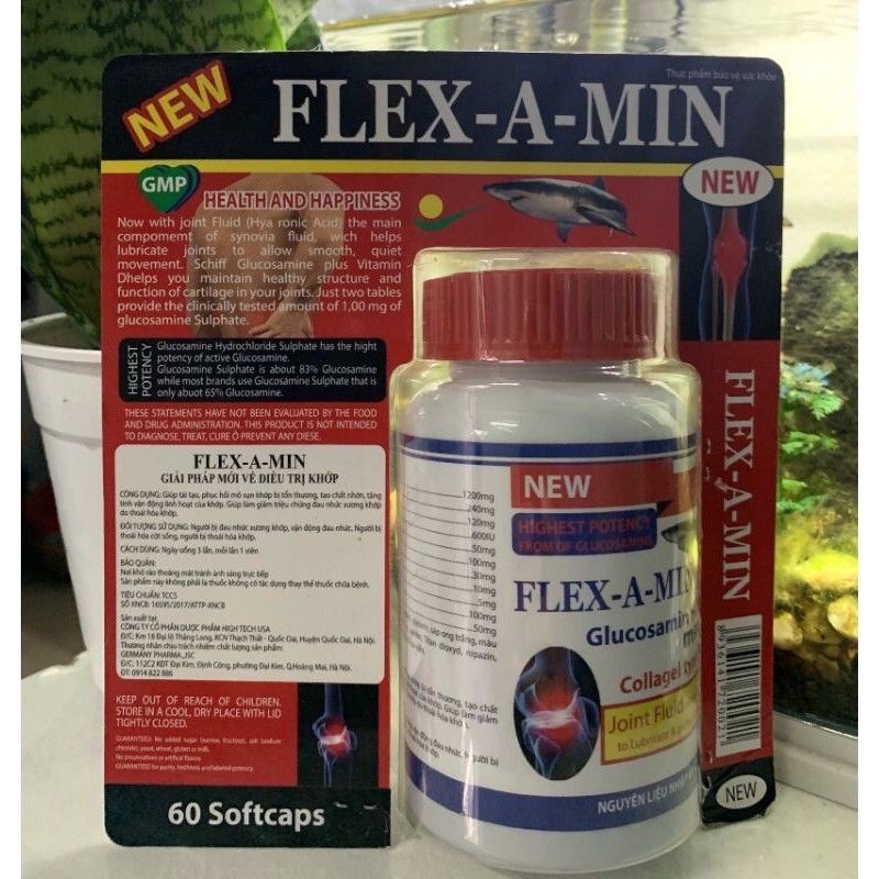 Viên Xương khớp Flex A Min chứ glucosamin Giúp xương chắc khớp khỏe, ngăn ngừa thoái hóa khớp, tái tạo mô sụn