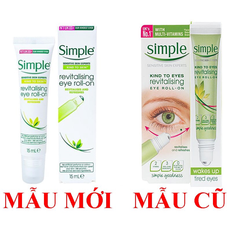 Thanh lăn dưỡng mắt Simple Revitalising Eye Roll On 15ml