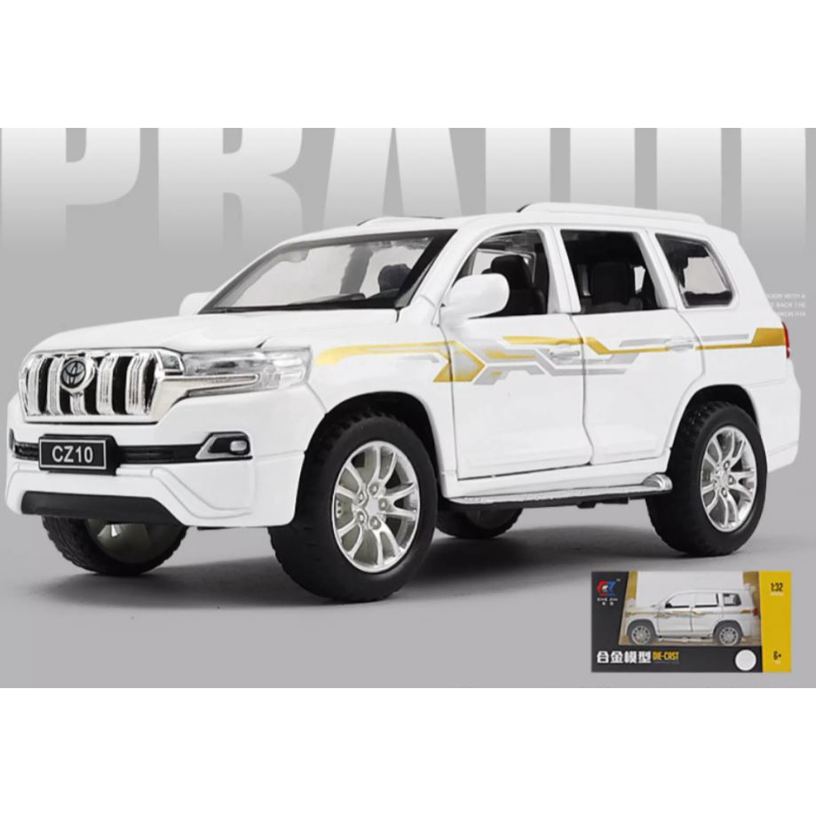 Ô tô mô hình xe Toyota Prado 2019 kim loại 1:32 oto đồ chơi trẻ em trưng bày Land Cruiser o to xe hơi mini vỏ sắt Chezhi