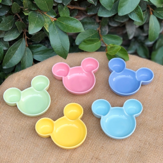 Đĩa gia vị, đĩa ăn dặm bằng sứ hình Mickey ngộ nghĩnh