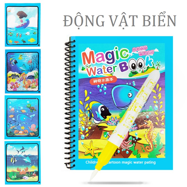 Đồ chơi Sách Tô Màu Ma Thuật Magic Water Cho Bé Tặng Kèm Bút