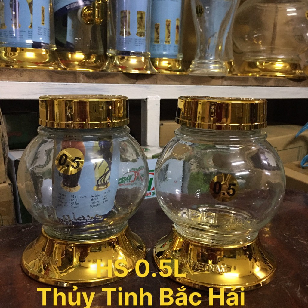 Bình Thủy Tinh Ngâm Rượu SX Tại Việt Nam HS-0.5 Lít - Thủy Tinh Bắc Hải