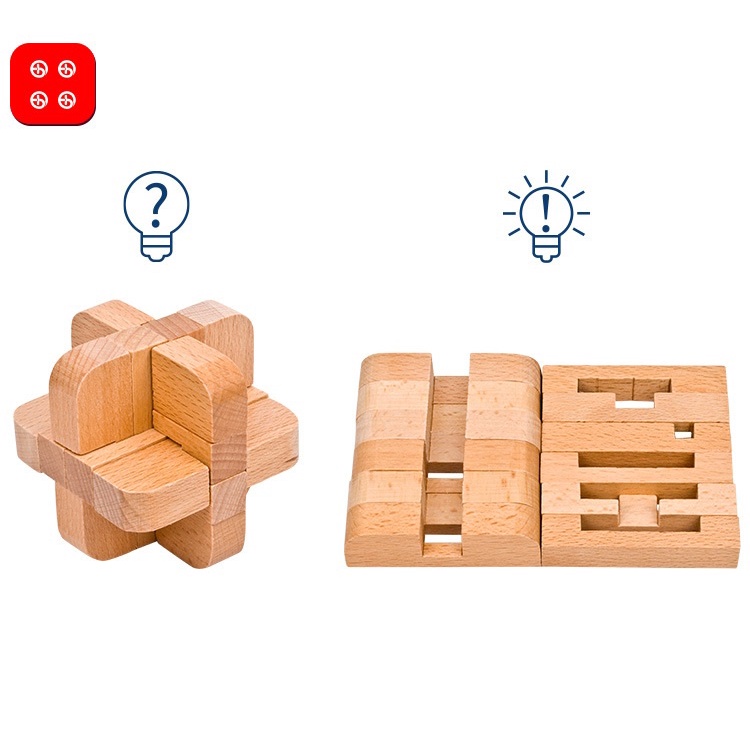 ✔️✔️ Trò chơi tháo lắp gỗ KHÓA LỖ BAN - WOODEN PUZZLE - Trò chơi Trí tuệ, phát triển EQ, IQ ...