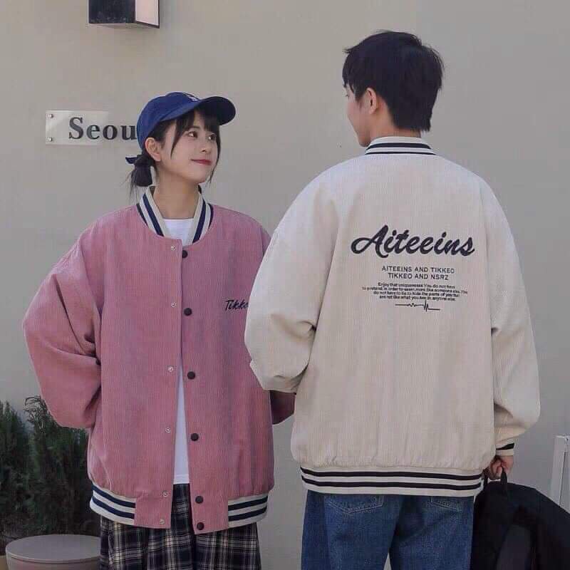 Áo Khoác Nữ,Áo Bomber TIKKER Nam Nữ Chất Nhung Tăm Unisex Freesize