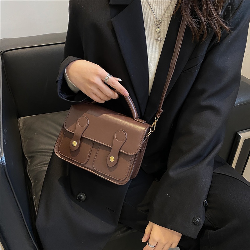 Ielgy Túi Xách Đeo Chéo Hình Vuông Thời Trang Cao Cấp Phong Cách Retro Dễ Phối Đồ