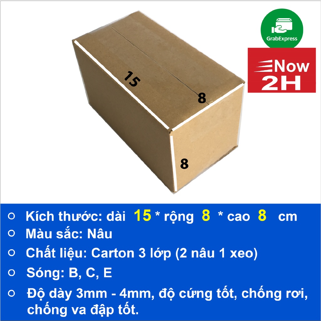 hộp gói hàng 15x8x8 bộ 20 cứng cáp