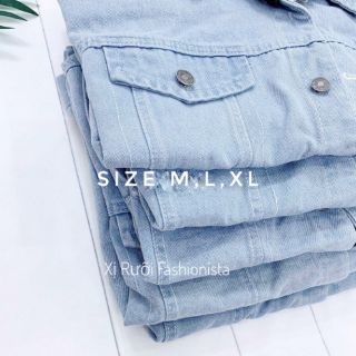 [Size S,M,L,Xl] Áo khoác jean xanh nhạt