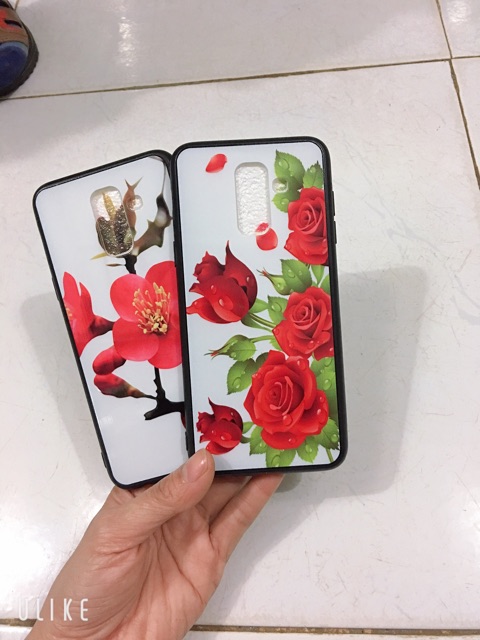 Ốp sam sung J8 (2018); A6 Plus hoa mầu đỏ