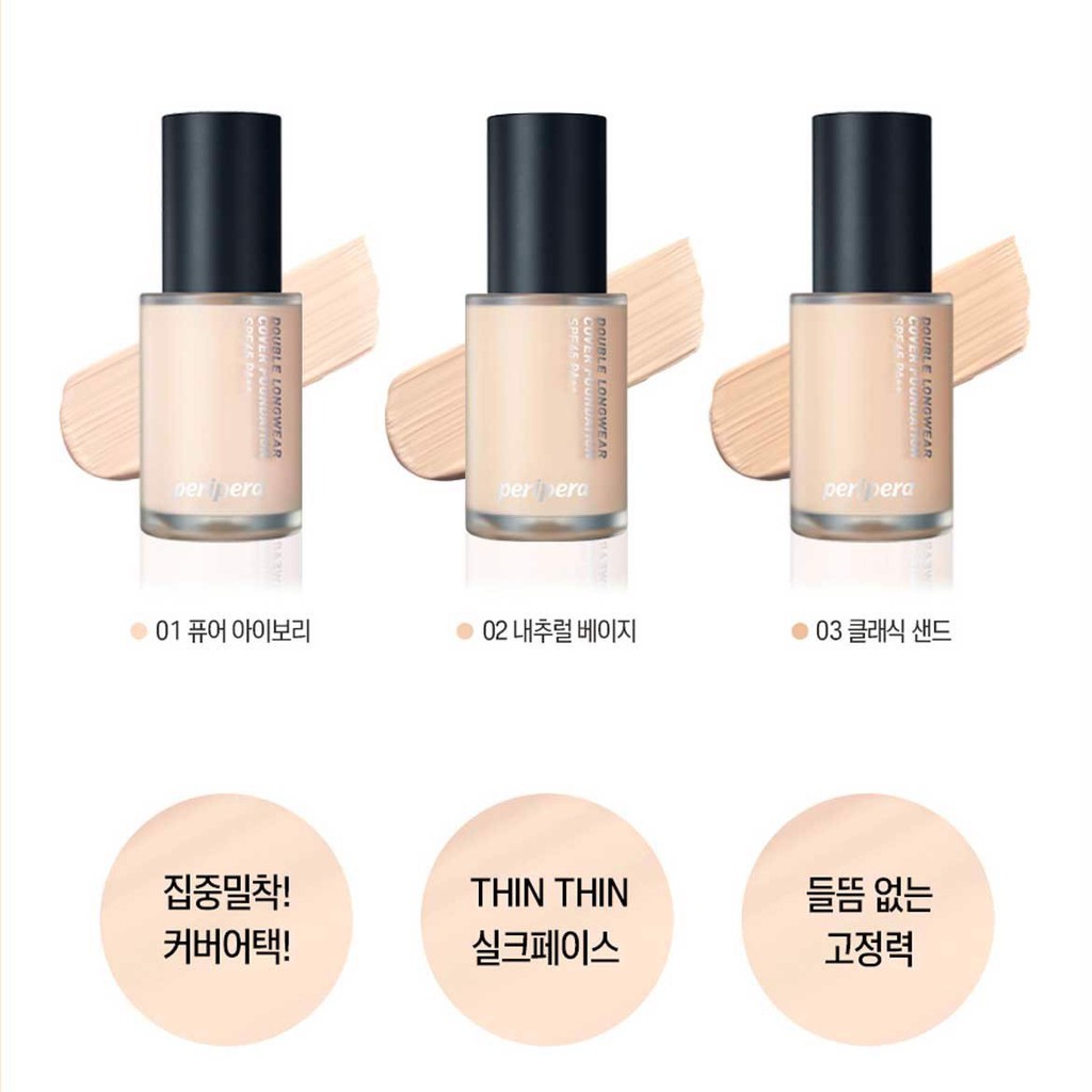 Kem nền Peripera Double Longwear Cover Foundation 35ml