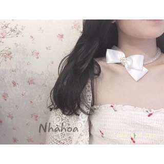 Vòng Cổ Hạt Pha Lê Đính Nơ