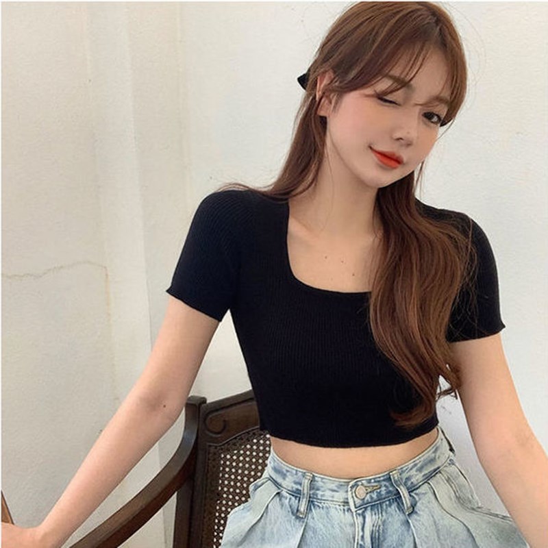 Áo thun ngắn 8 màu sắc gợi cảm dành cho nữ