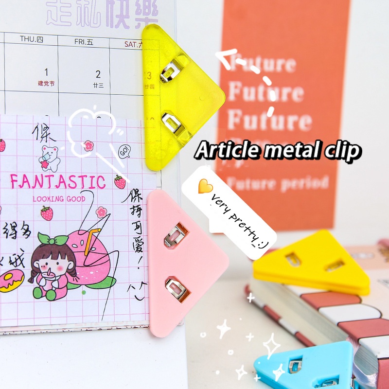 Kẹp Giấy Hình Tam Giác Bằng Nhựa Trong Suốt Dễ Thương