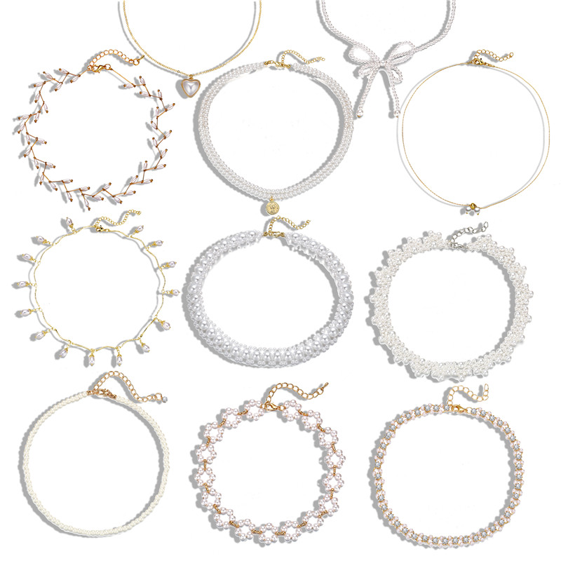 iF YOU Vòng cổ kết hạt ngọc trai phong cách cổ điển Hàn Quốc