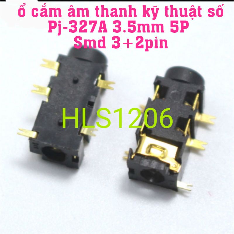 ổ cắm âm thanh kỹ thuật số PJ-327A 3.5mm 5p Amd 3+2 pin