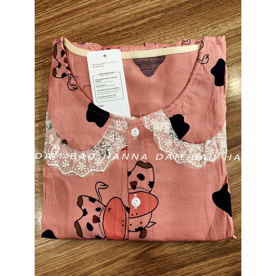 [SIZE 40-70KG] Đồ bầu cho bé bú tay dài quần dài mặc bầu và sau sinh vải lụa hàn thoáng mát có khóa cho bé ty