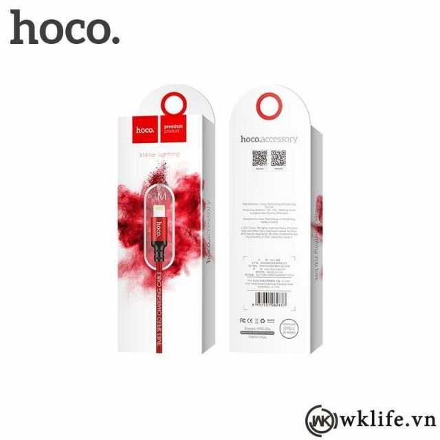 Cáp sạc HOCO X14, 1M Cho Iphone và Android