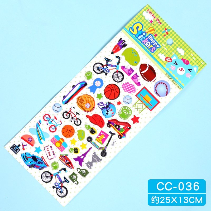 Sticker hình dán hoạt hình nổi 3D được chọn mẫu kích thước 10x24cm cho bé