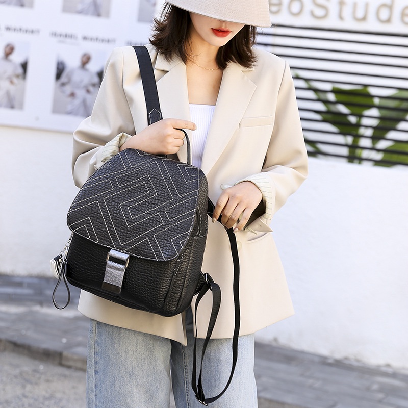 Balo Chuwanglin bằng da thời trang thường ngày cho nữ