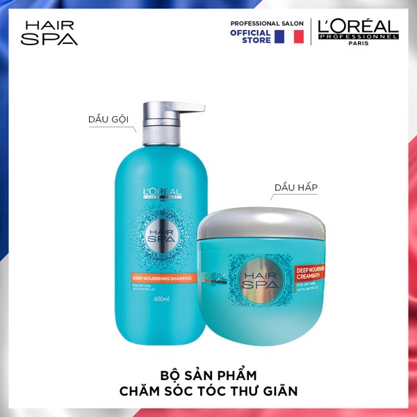 Combo dầu gội & dầu hấp cấp ẩm cho tóc khô L'Oréal Professionnel Hair Spa