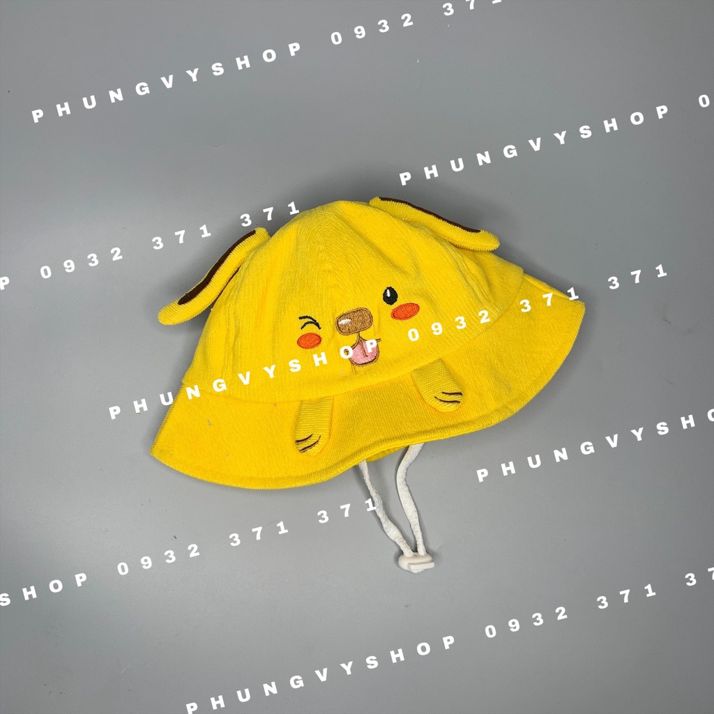 Bé 1-2.5 Tuổi/ Vòng đầu 49cm- Mũ tai bèo vành cực dễ thương BO BÉ CÚN NHÁY- Nón bucket