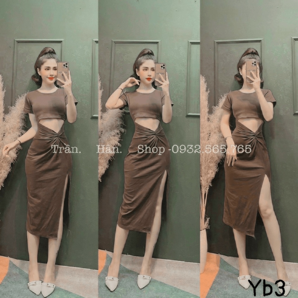 ĐẦM BODY KHOE EO XẺ ĐÙI TÔN DÁNG CỰC HOT PU