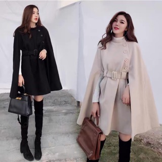 Áo Khoác Cape Thu Đông Sang Chảnh