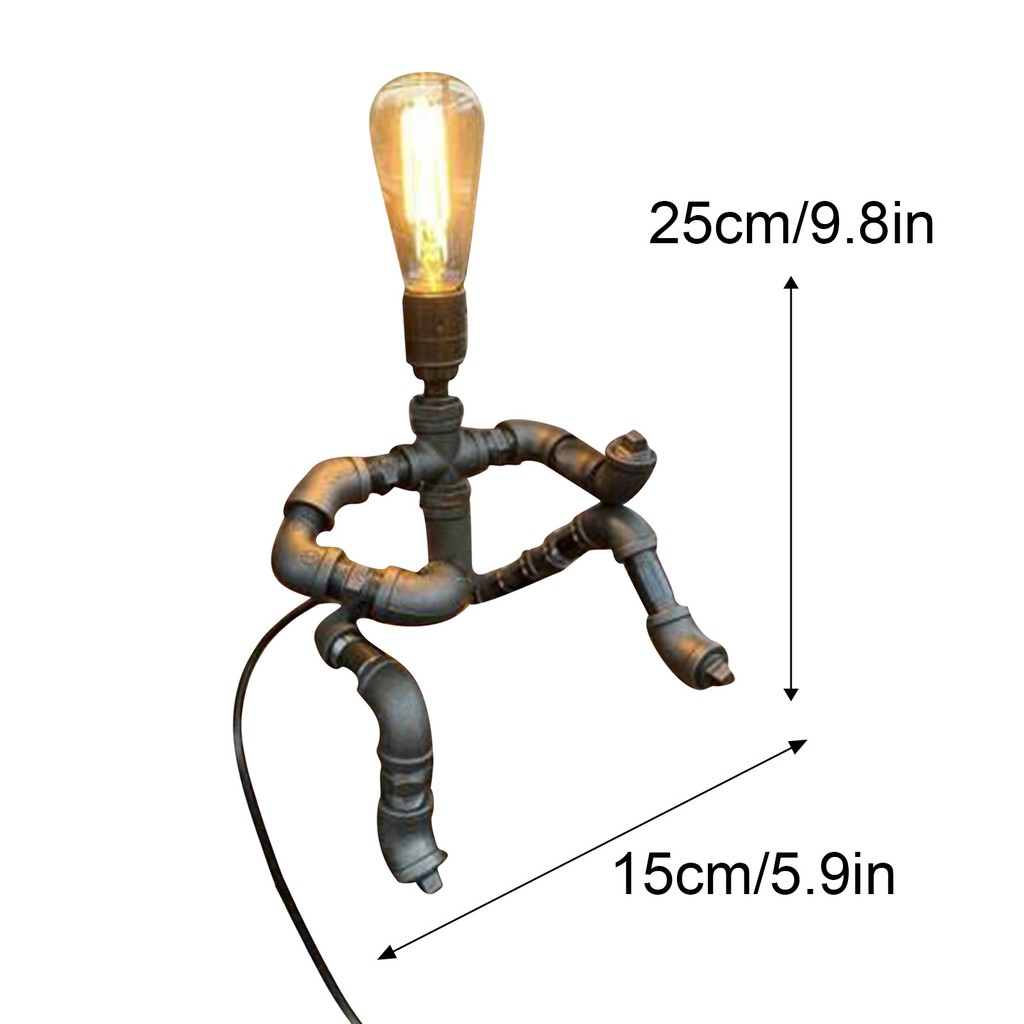 ▦☍﹍Steampunk Style Table Lamp Người chơi guitar Đèn bàn Robot phong cách cổ điển Cá tính và Phụ kiện trang trí nội thất