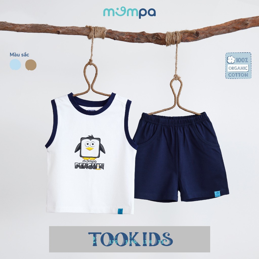 Bộ Sát Nách Bé Trai Hình Cánh Cụt Ngộ Nghĩnh Tookids, 100% Cotton Thoáng Mát, Mềm Mịn