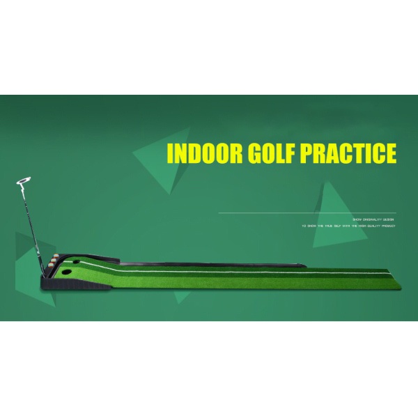 Thảm tập Golf Putting 2 Color chính hãng PGM có đường bóng về kích thước 300x30cm